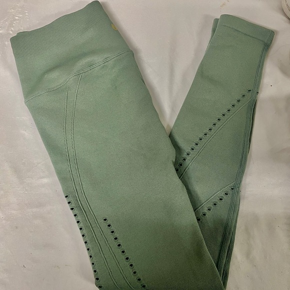 Spiritual Gangster Leggings New Ribbed M/L Army Green - Picture 10 of 11